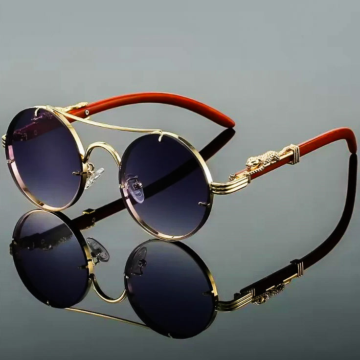 Panther Retro Round Glasses