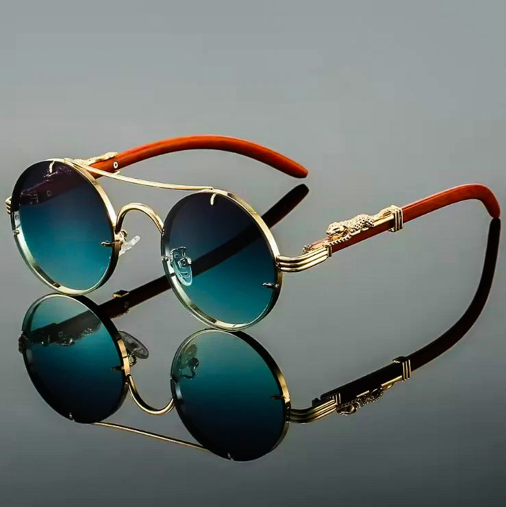 Panther Retro Round Glasses