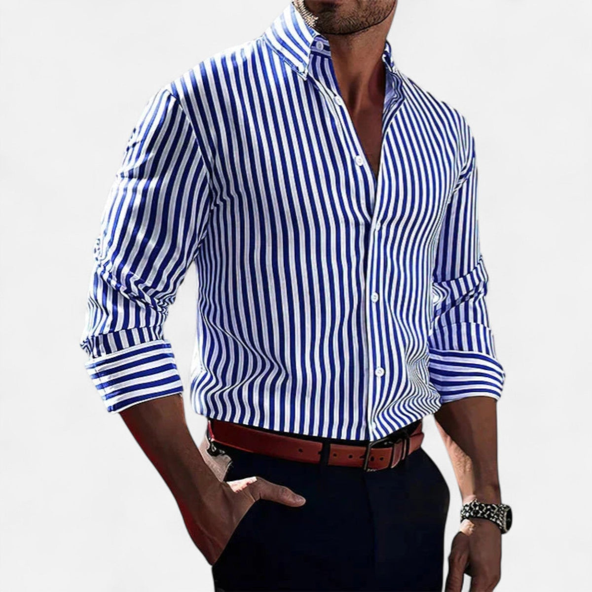 Men's Classic Stripe Shirt With Refined Slim Fit