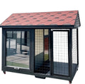 Outdoor Dog House with Wheels and Feeding Bowls product view 9