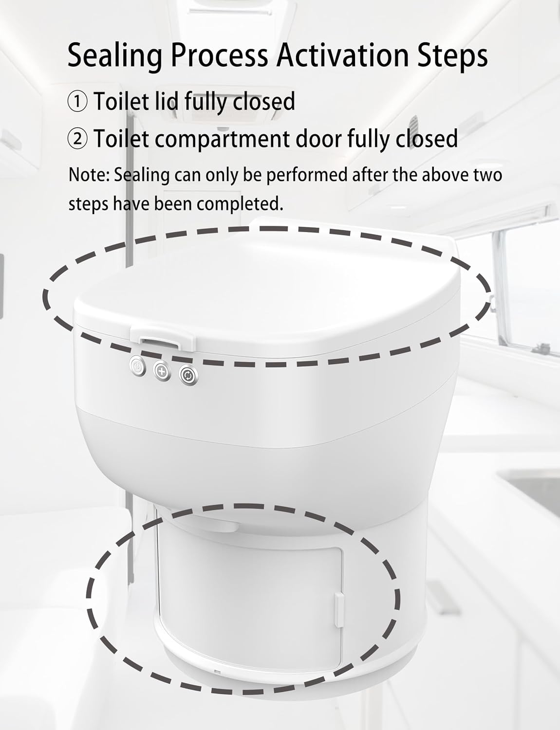 Rechargeable Waterless RV Toilet product view 2