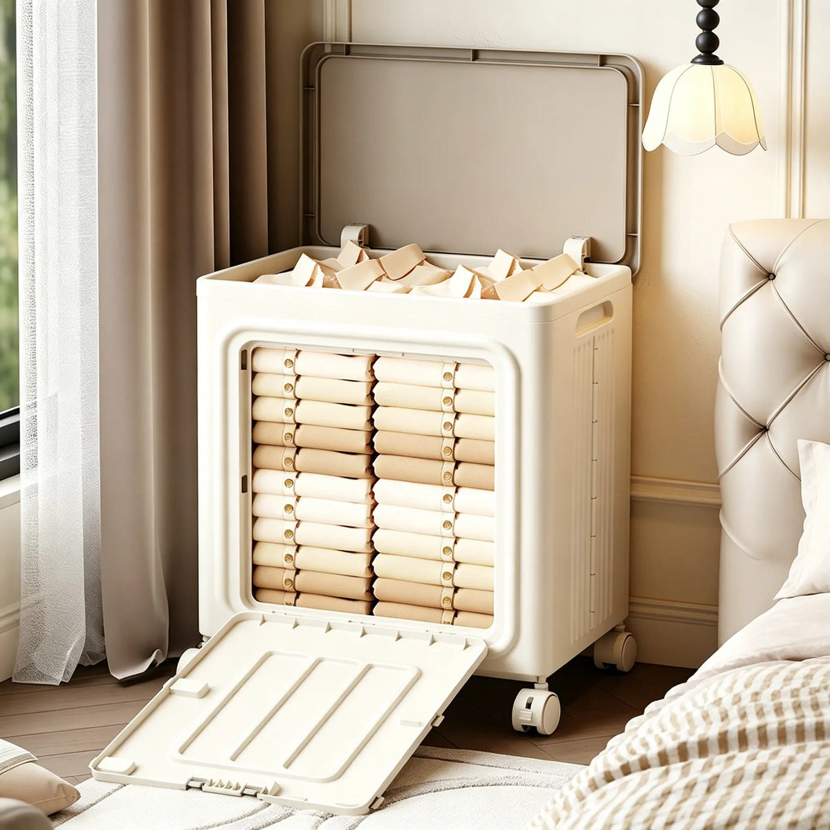 Rolling Laundry Hamper with Lid product view 3
