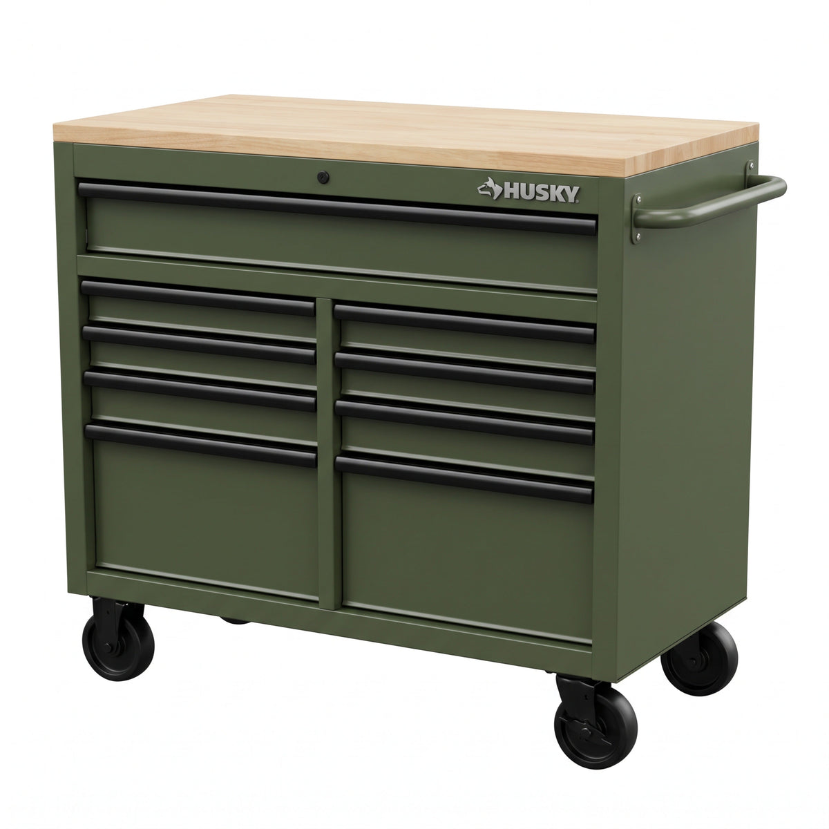 Rolling Tool Cabinet with Wooden Worktop product view 3