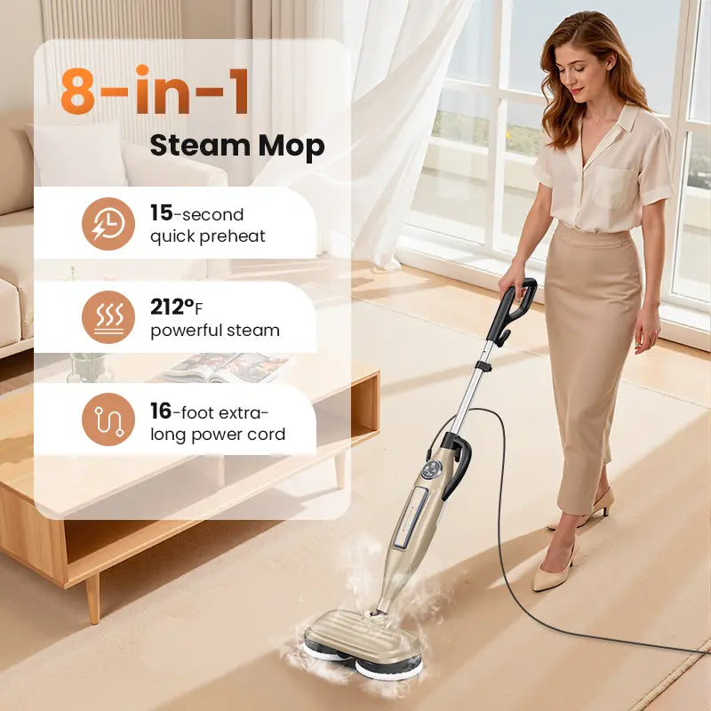 Rotating Steam Mop with Multiple Attachments product view 3