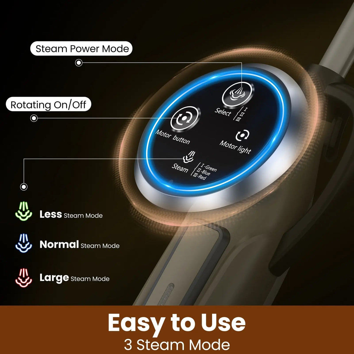 Rotating Steam Mop with Multiple Attachments product view 5