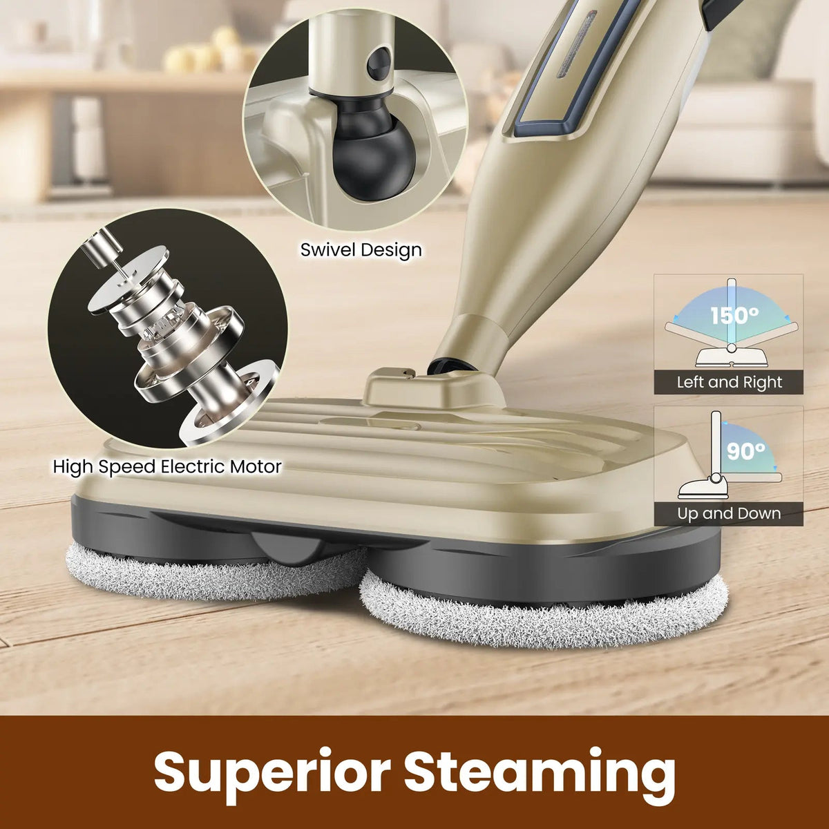 Rotating Steam Mop with Multiple Attachments product view 9