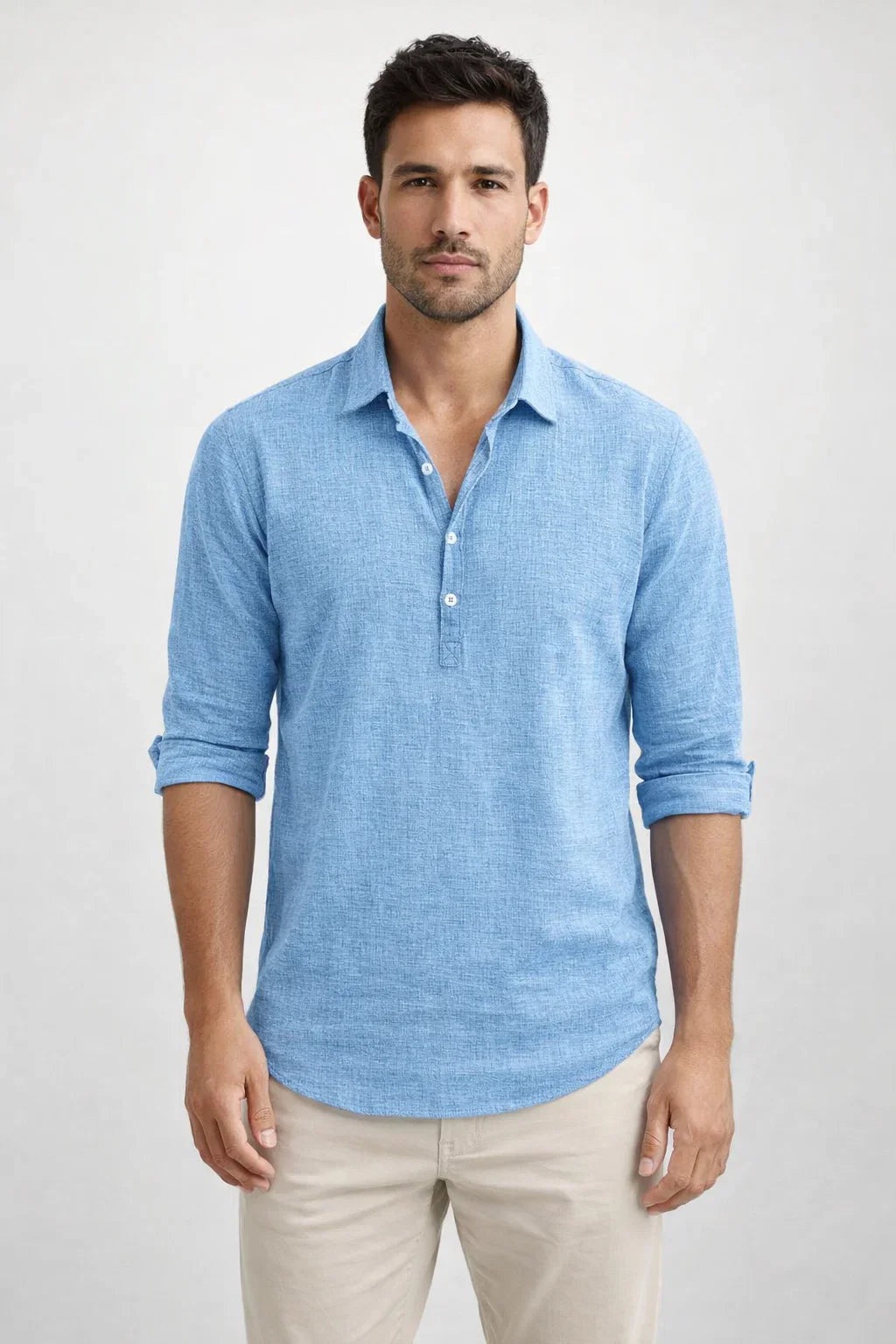 Casual Linen Blend Shirt | Relaxed Fit Men